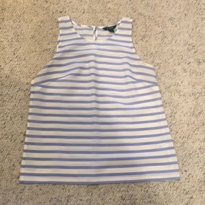 Blue and white striped tank